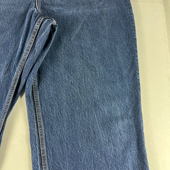 Abercrombie Fitch Jeans Womens 32x27* High Rise Loose Blue Raw Hem Denim Tag 31S - Picture 3 of 16